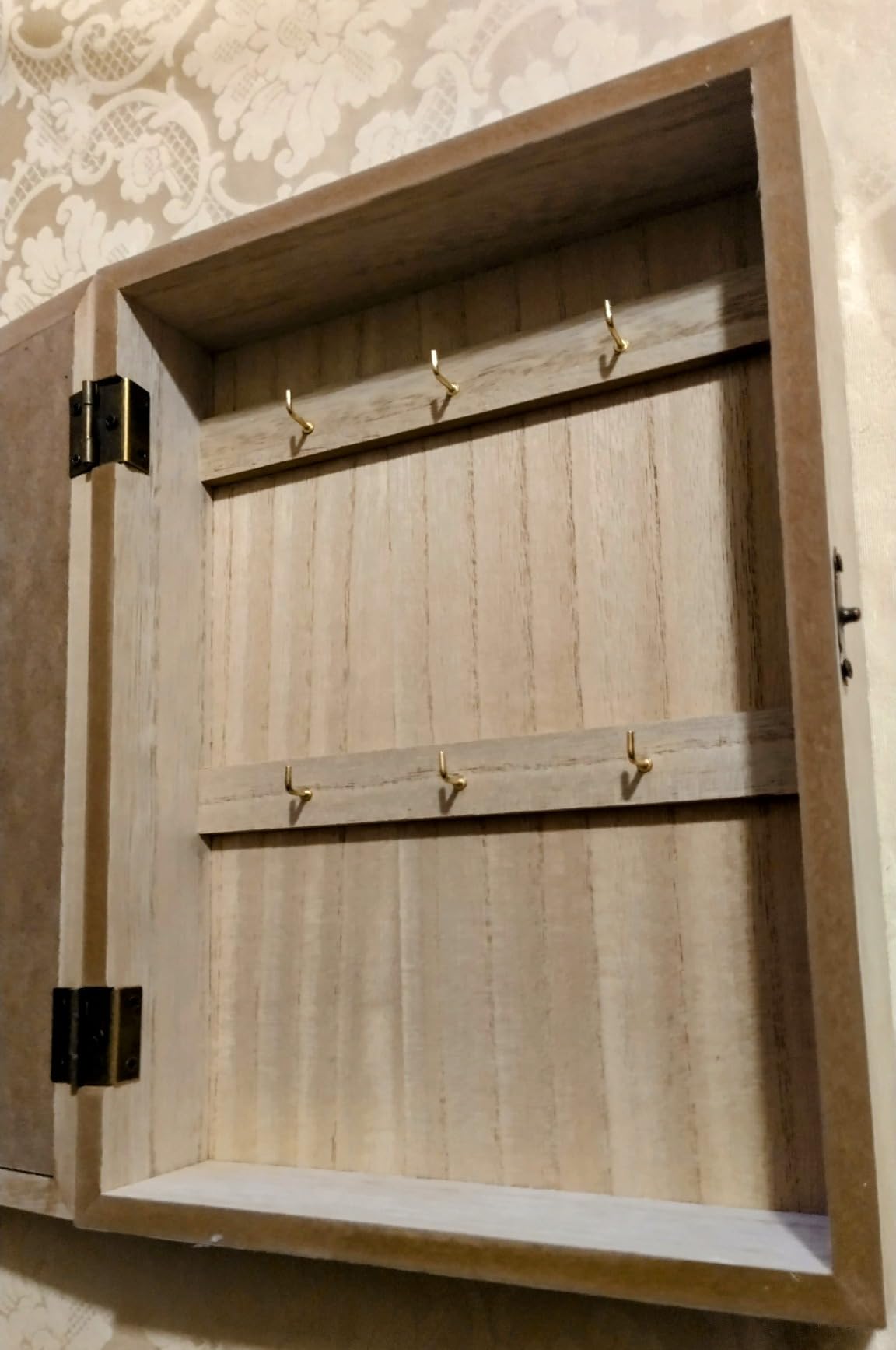 Gachiwar Portachiavi Parete Legno Bianco 27 cm 6 Ganci