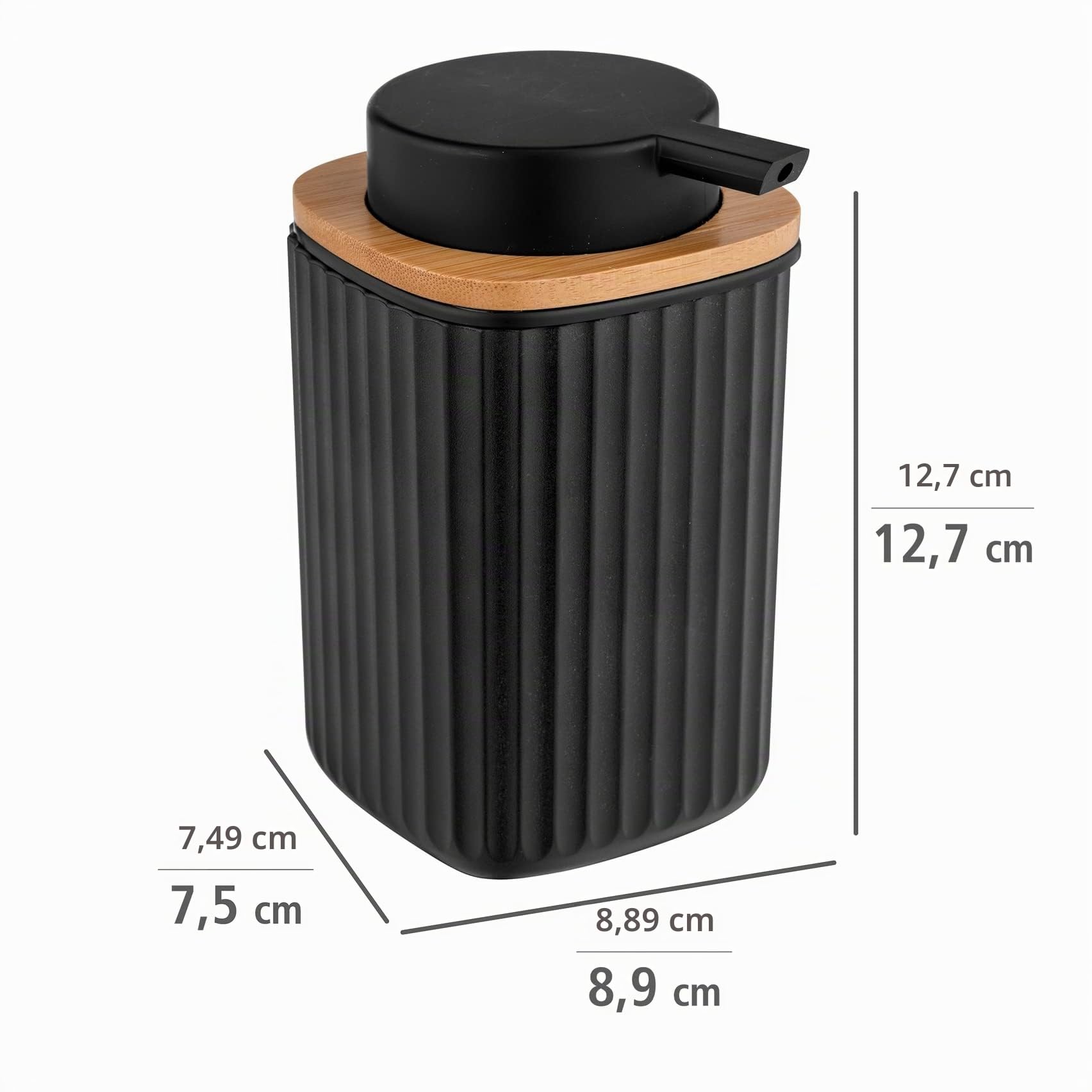 Wenko Rotello dispenser sapone nero 250 ml bambù