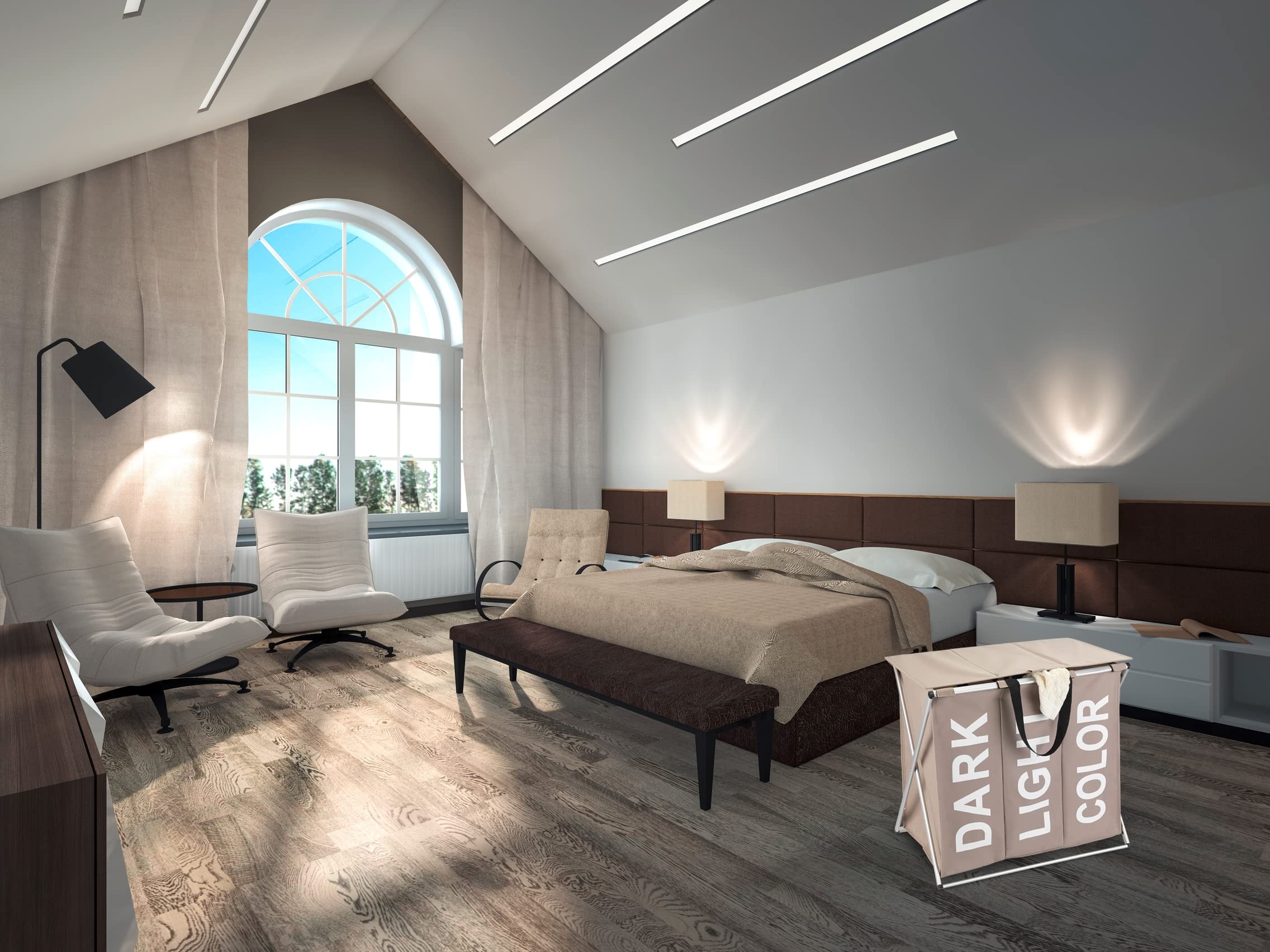 Wenko Trio Top cesto portabiancheria 118 L taupe
