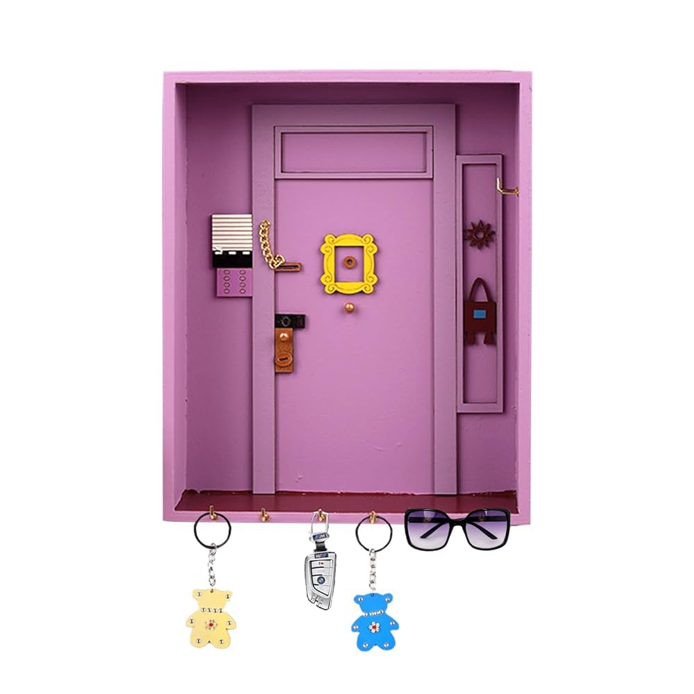Gachiwar portachiavi da muro porta Monica viola 6 ganci magnetico