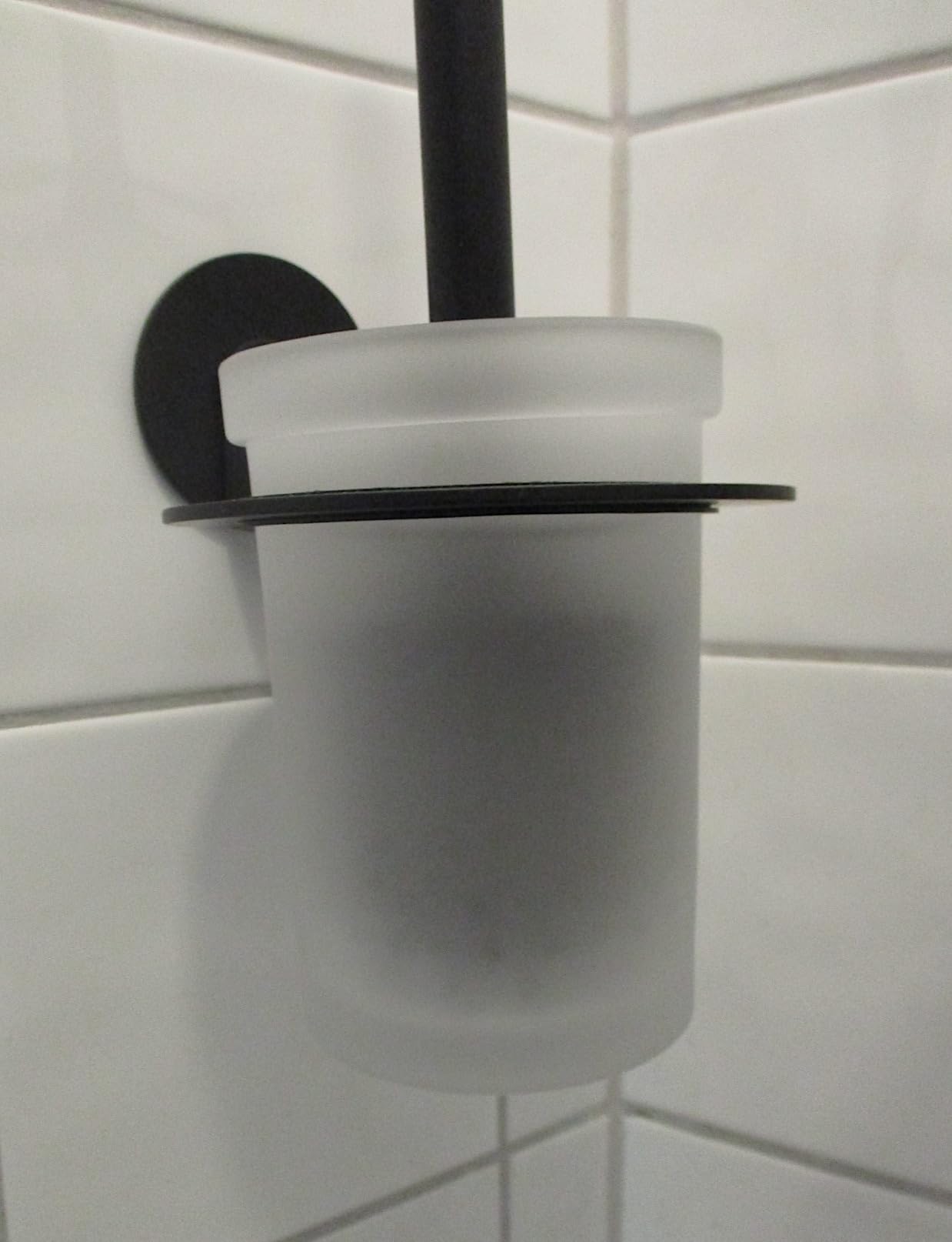Wenko Turbo-Loc Bivio Scopino WC Nero Opaco Senza Forare