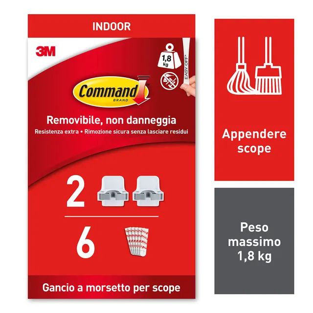 Command Supporti Scope ganci adesivi bianchi 2 pezzi senza forare
