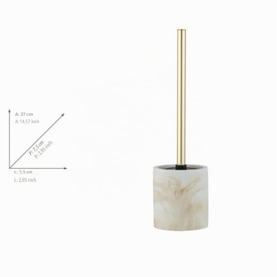 Wenko Odos set WC poliresina bianco oro marmo