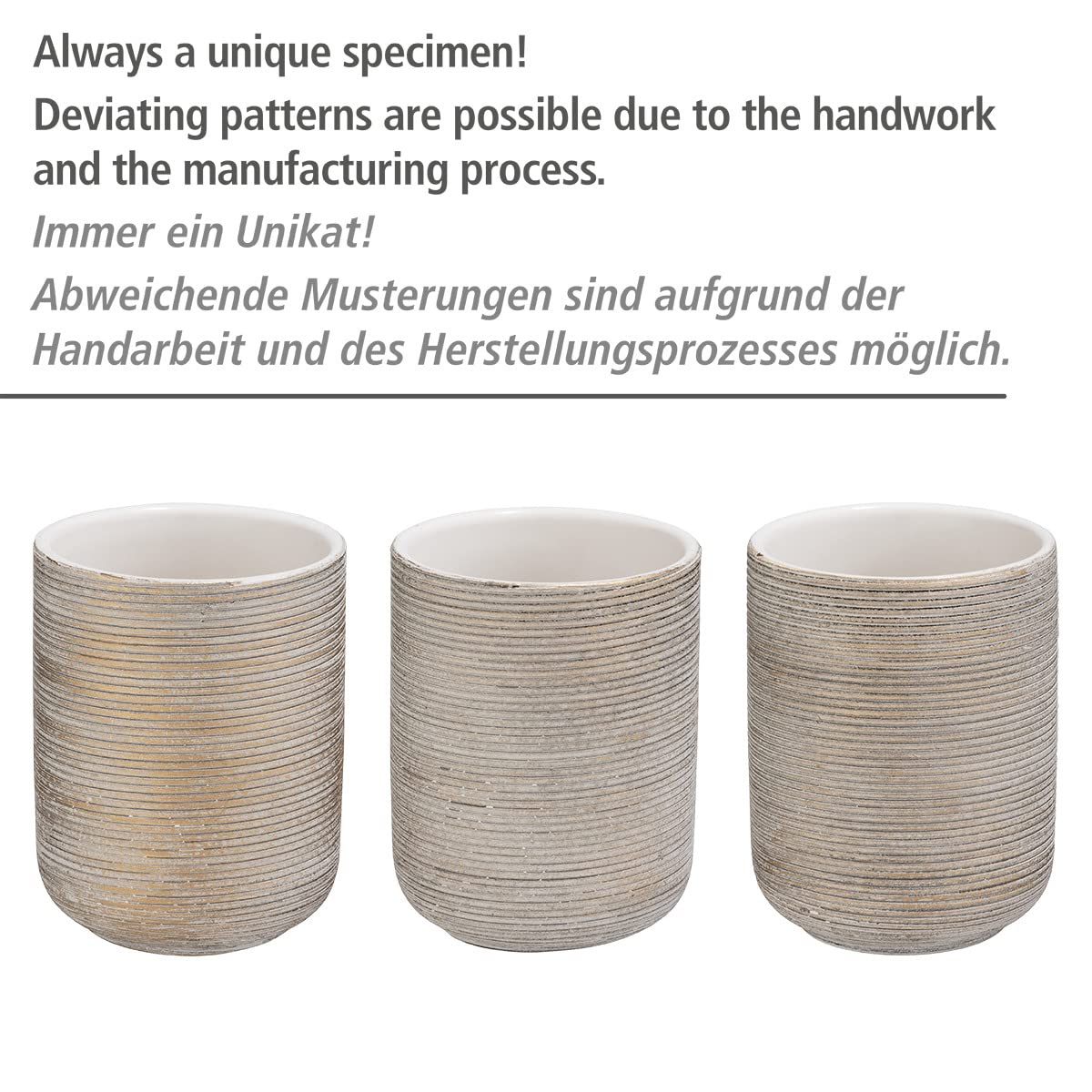 Wenko Fedio Portascopino WC Ceramica Oro 11,5x39,5 cm