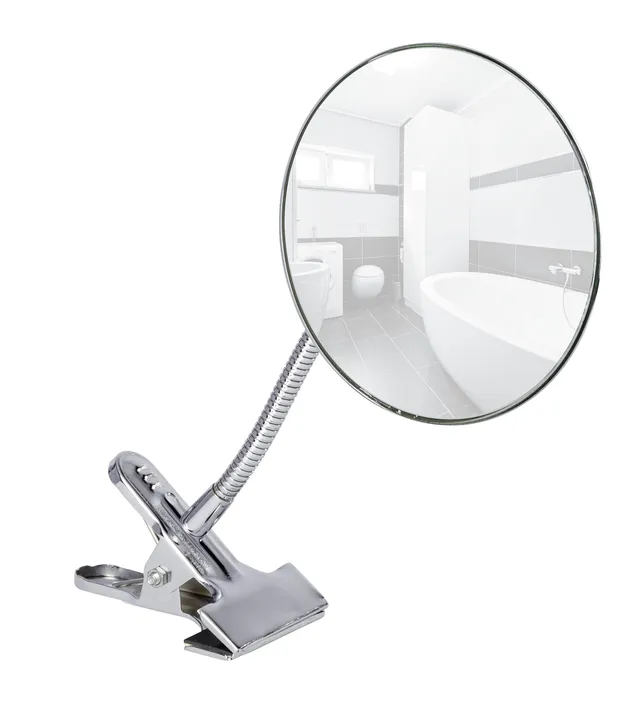 WENKO Specchio Cosmetico con Clip Ingrandimento 5x Cromato