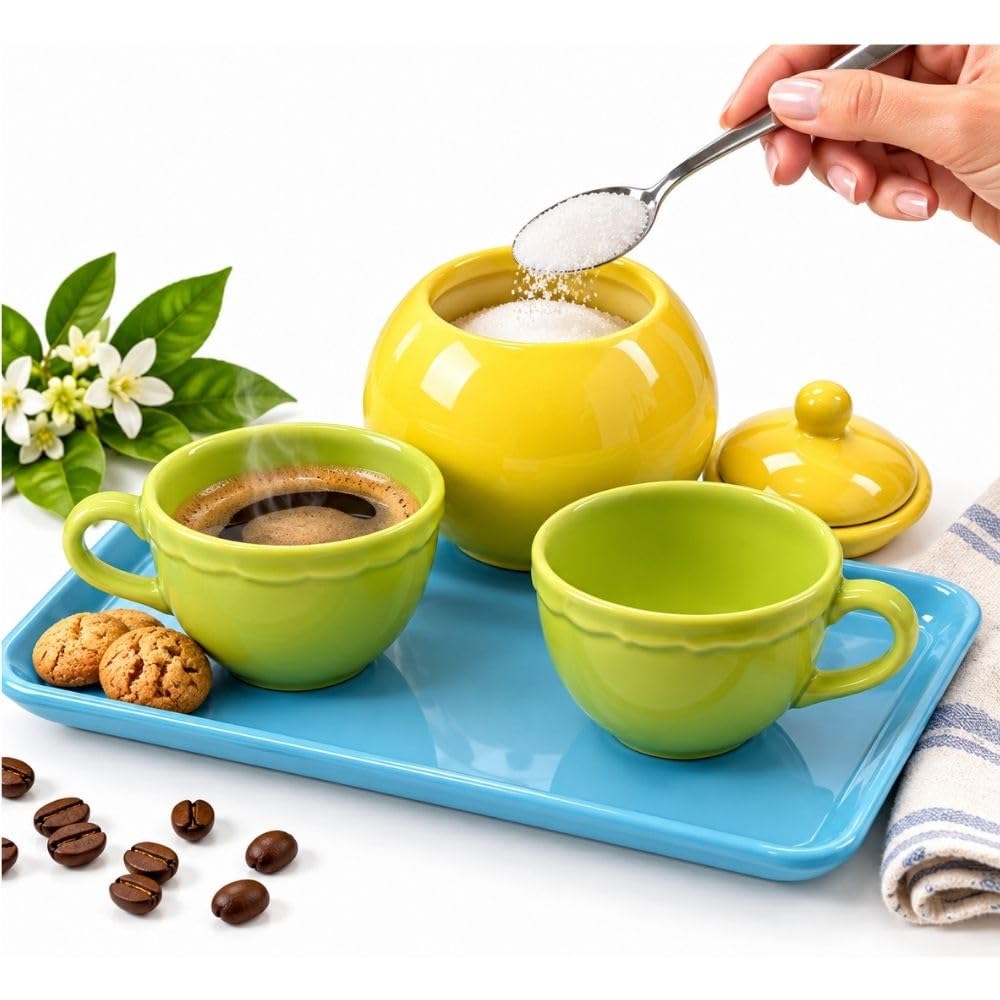 Cecaro Group Set Caffè tazzine ceramica 2 tazze con vassoio