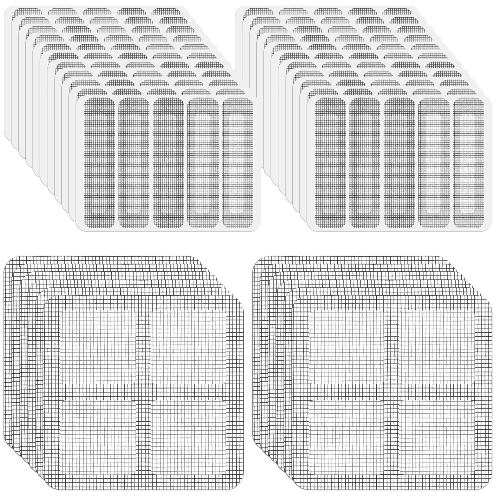 Quelcc Kit Riparazione Zanzariere toppe adesive 110 pezzi grigio