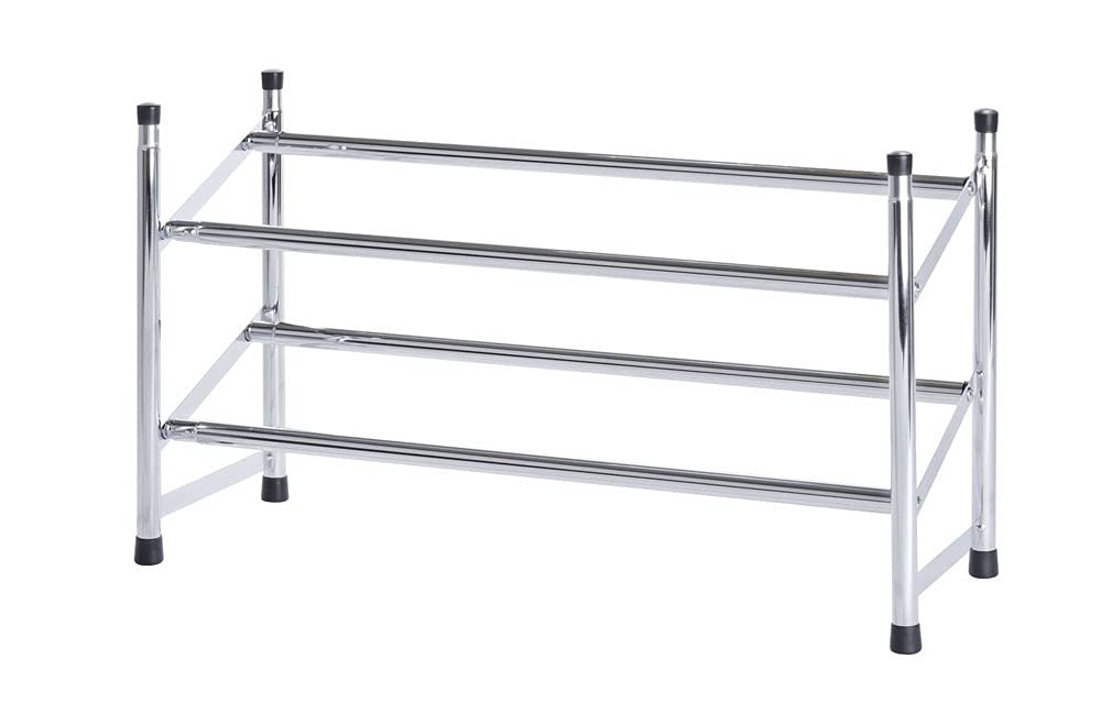 Wenko Scarpiera Allungabile 2 Piani Cromata 62-115 cm 10 Paia