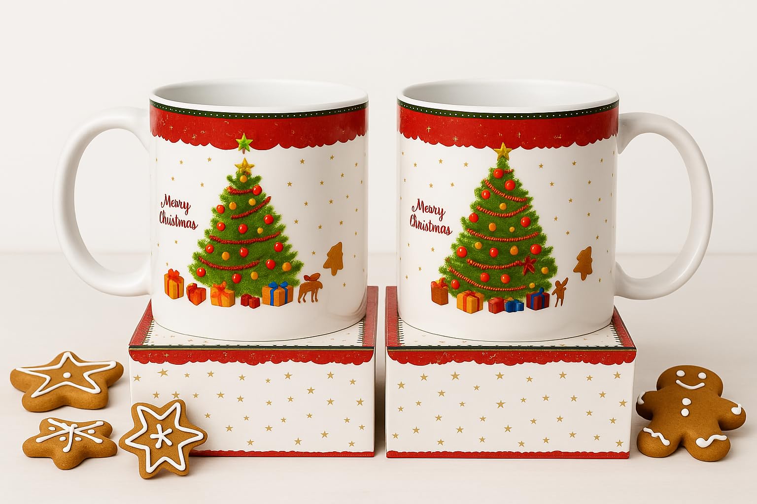 Cecaro Group Set 2 Mug Natalizie 325 ml Albero di Natale