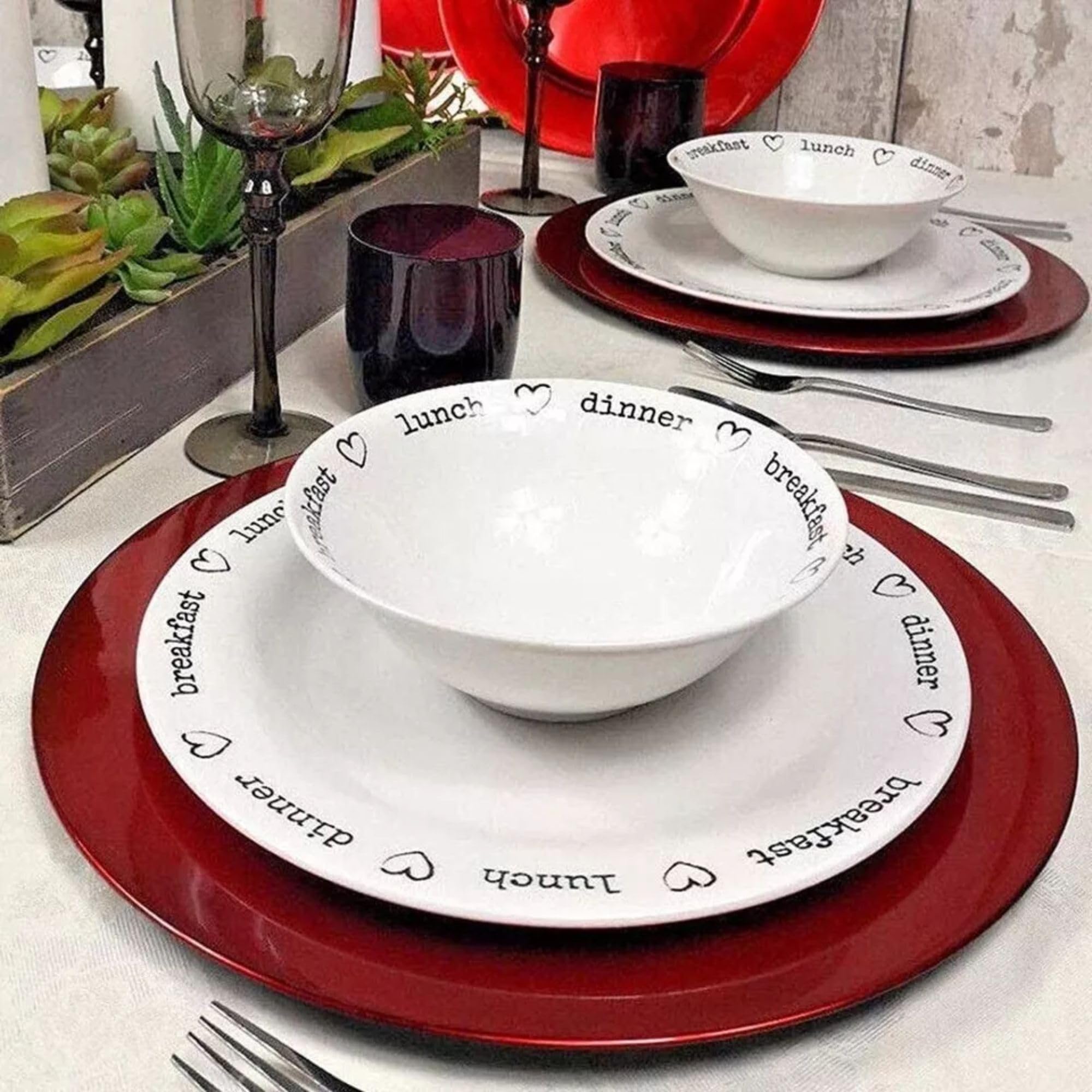 Cecaro Group Sottopiatti Decorativi Rossi 33 cm 12 Pezzi