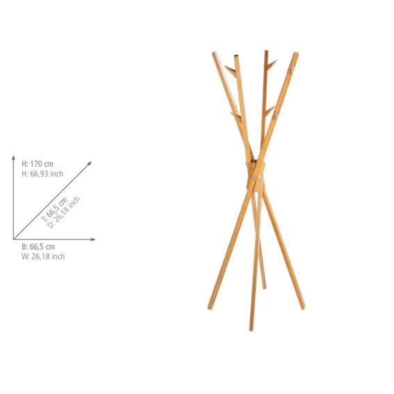 Wenko attaccapanni piantana bambù 8 ganci 170 cm