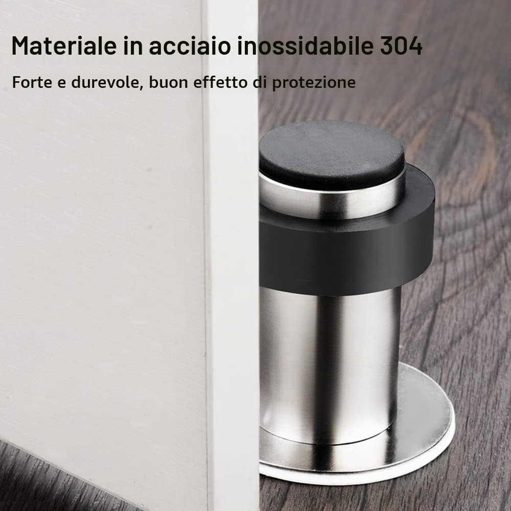 Lxoraziy Fermaporta Adesivo Acciaio Inox 2 Pezzi Antiruggine