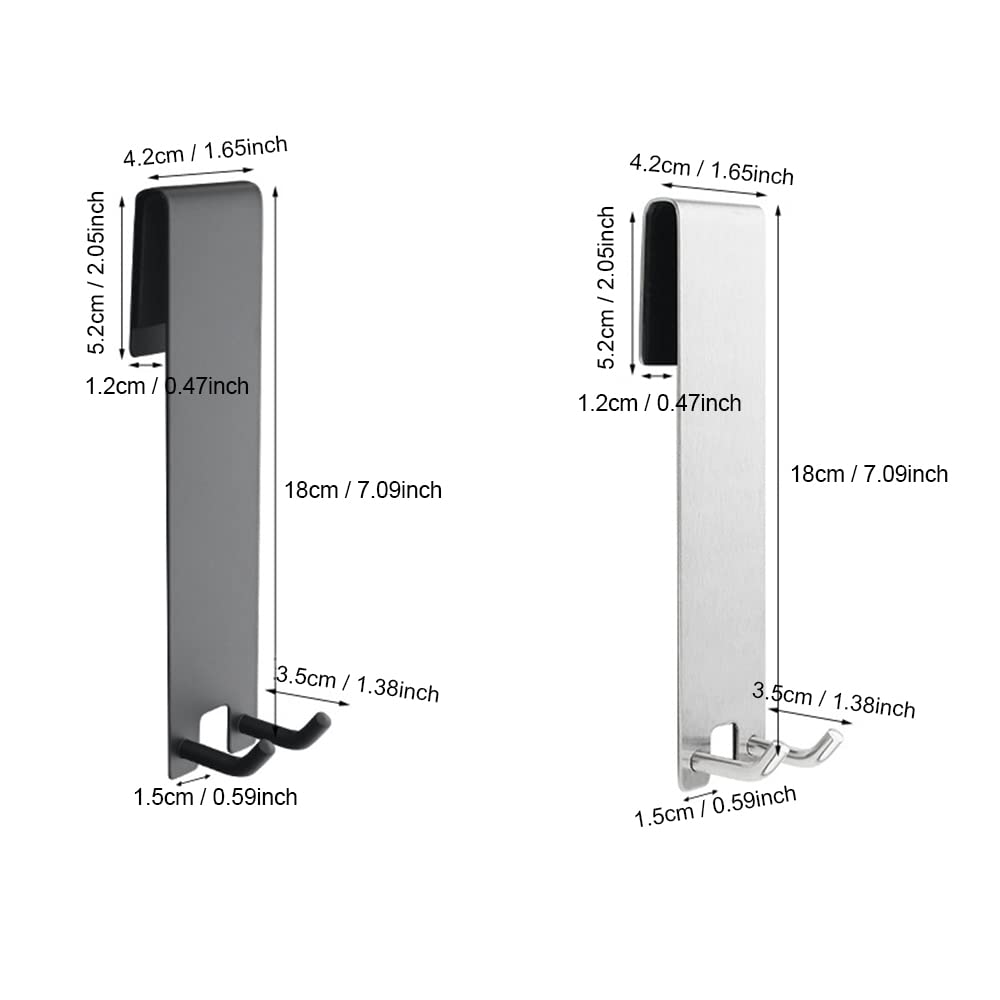 Lxoraziy ganci doccia vetro argento 2 pezzi 6-12 mm