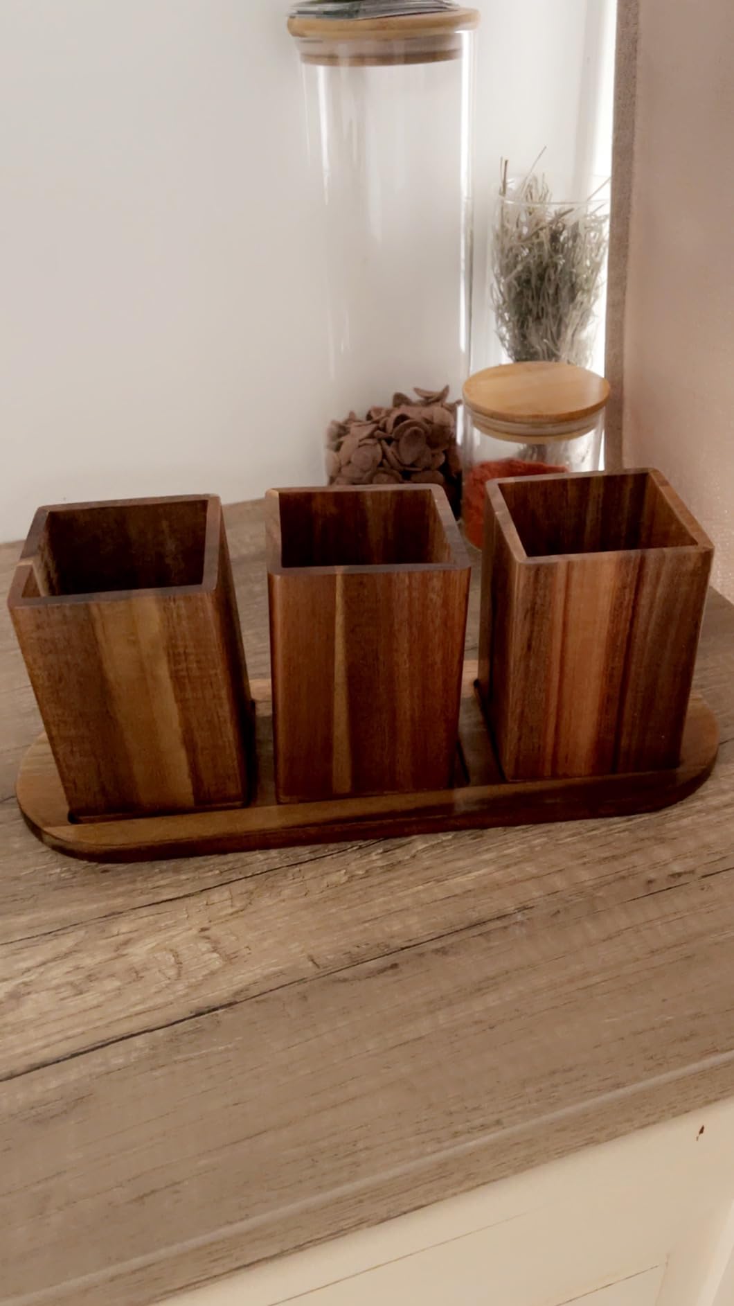 Gachiwar Scolaposate Legno Acacia 33x11,5 cm Set 3 Pezzi