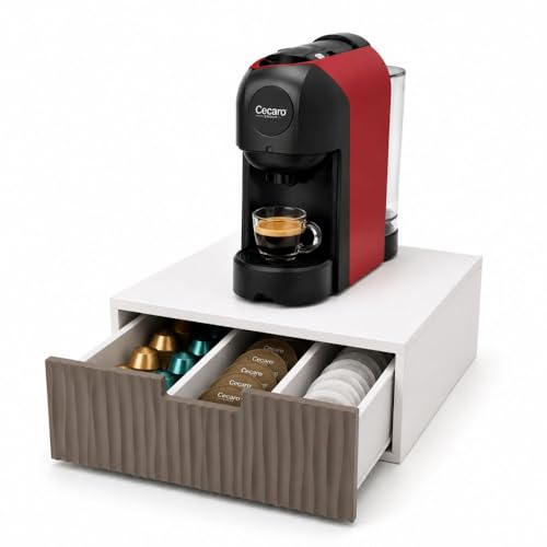Cecaro Group Porta Capsule Bamboo 3 Scomparti Cassetto Tortora