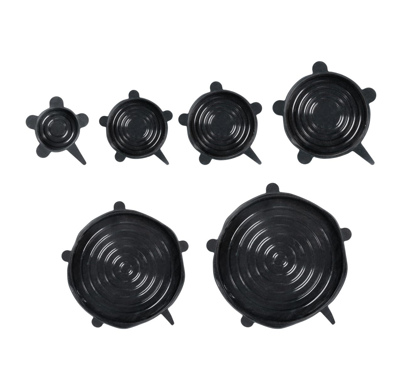 Wenko Loui coperchi silicone 6 pezzi neri ermetici