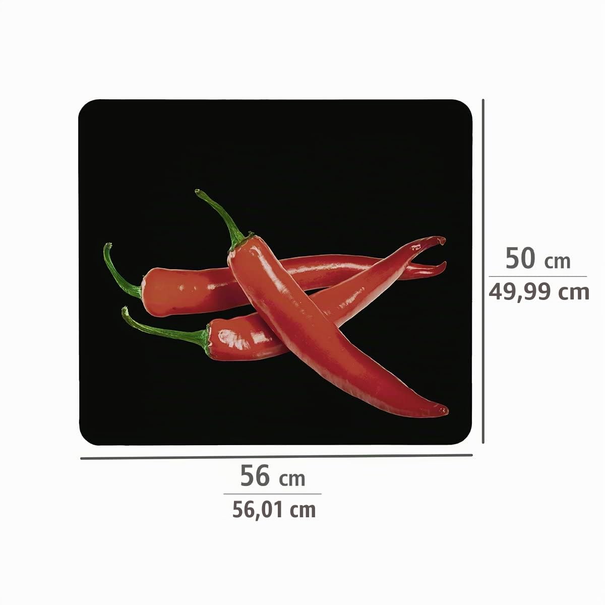 Wenko Peperoni Piccanti coprifornelli vetro 56 x 50 cm
