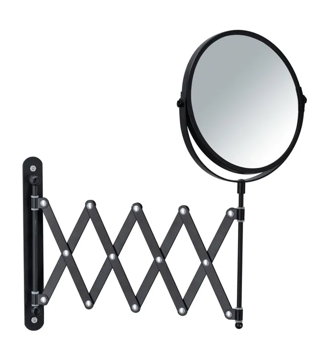 Wenko specchio cosmetico da parete 3x nero telescopico