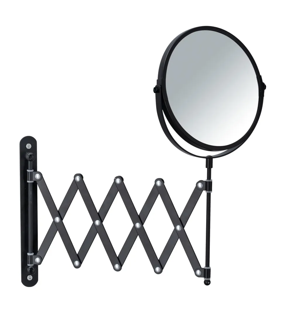 Wenko specchio cosmetico da parete 3x nero telescopico