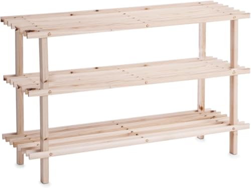 Cecaro Group scarpiera legno 3 ripiani 63x48x26 cm naturale