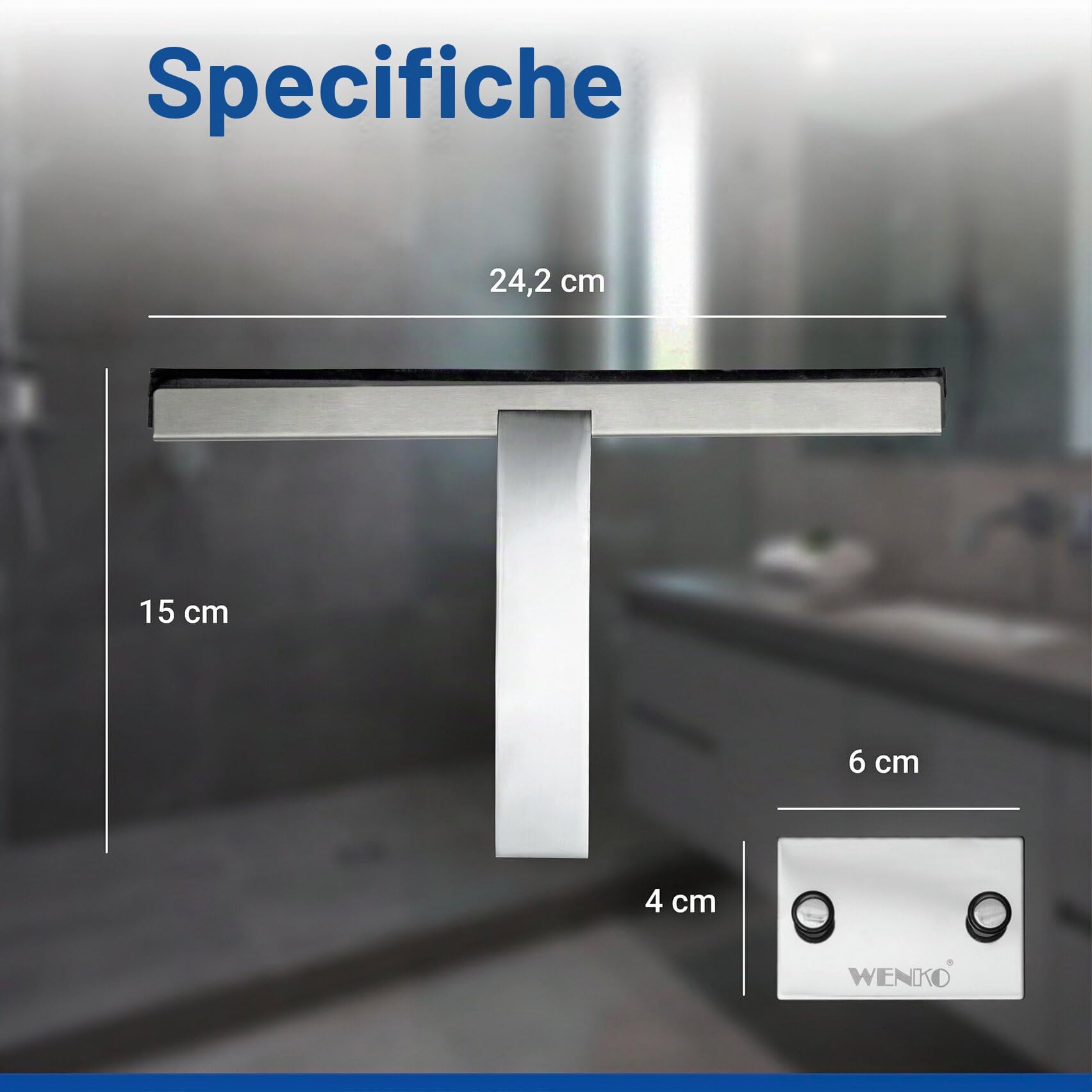 WENKO Gela tergidoccia vetro zinco lucido 24 cm