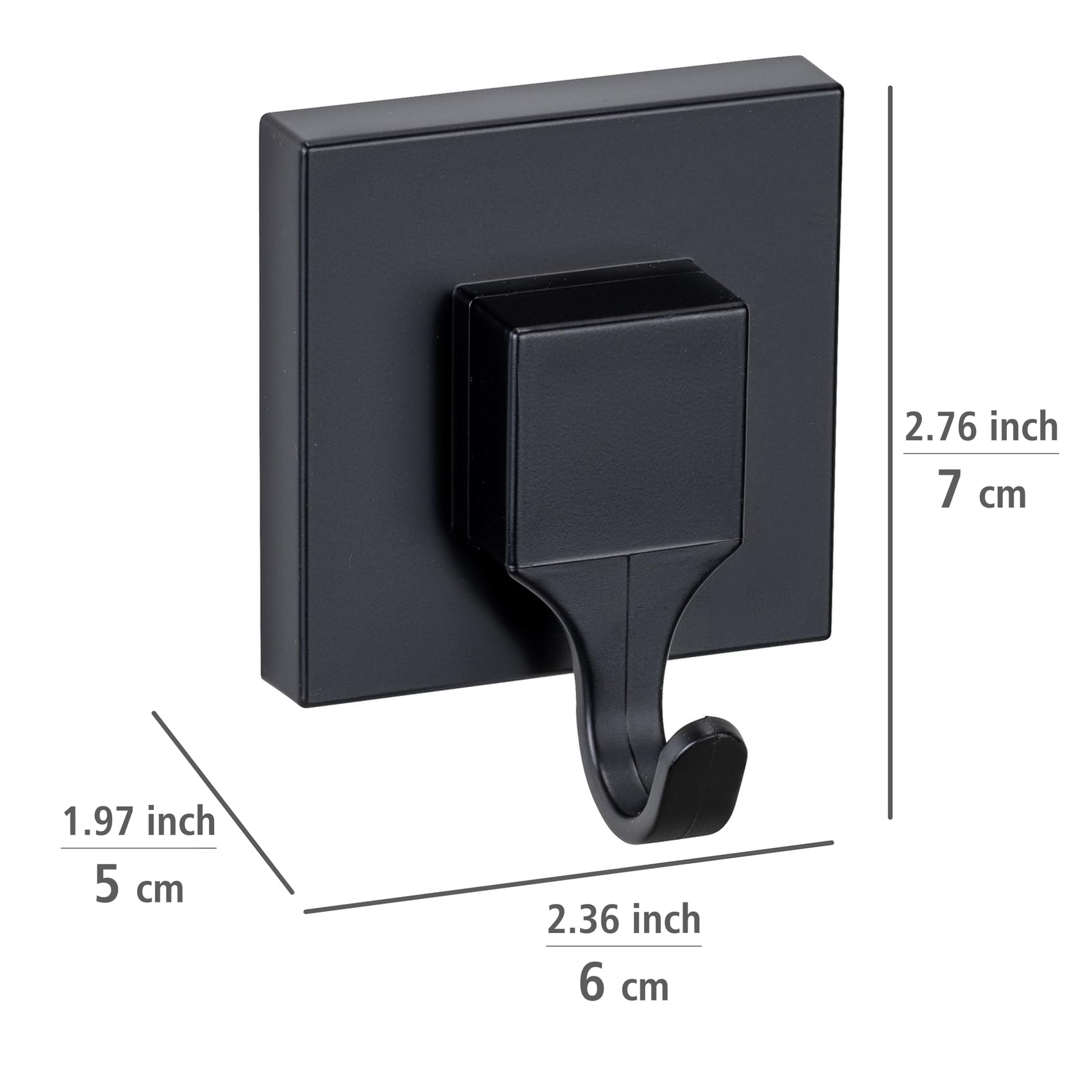 Wenko Vacuum-Loc Quadro ganci parete neri 2 pezzi senza forare