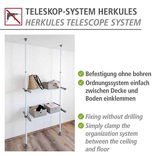 Wenko Herkules Sistema Telescopico 3 Ganci Bianco Grigio