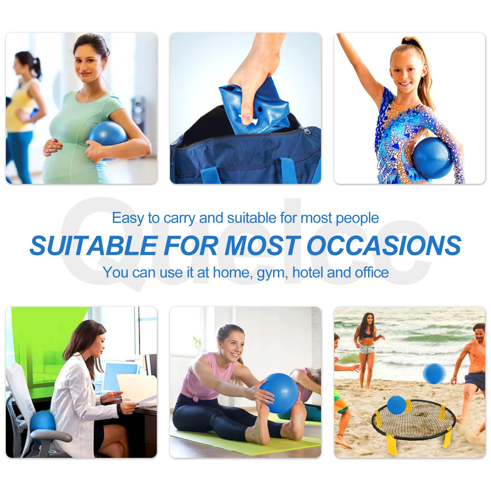 Quelcc palla pilates antiscoppio blu 25 cm