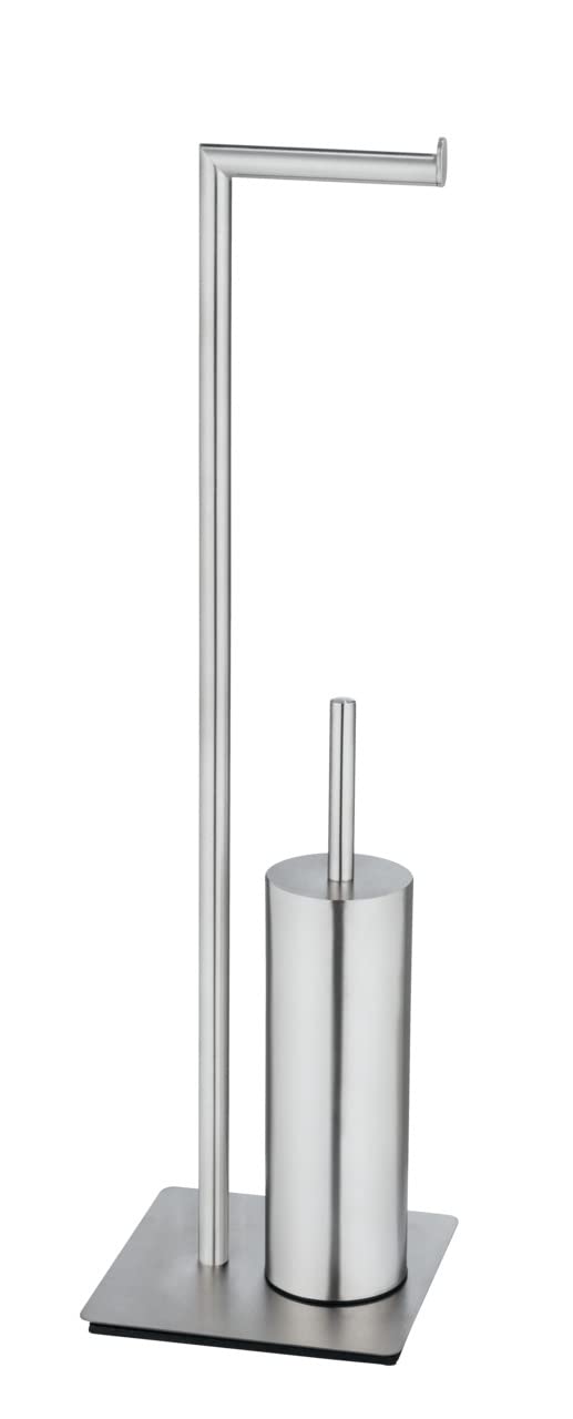 Wenko Recco piantana bagno satinato con scopino silicone