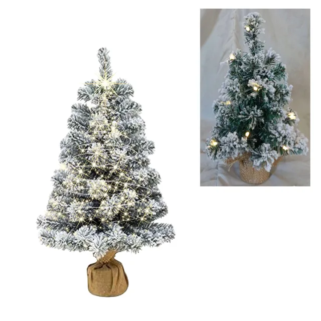 Cecaro Group Albero Innevato 60 cm 50 Punte LED Juta
