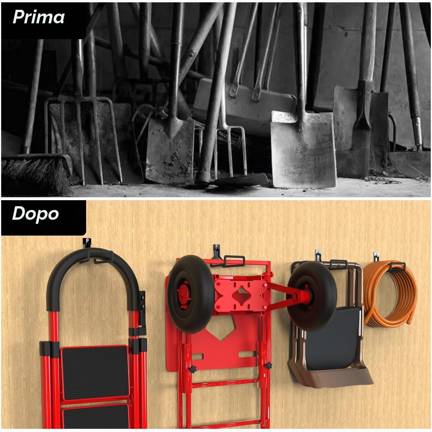 3-H Portatubo da Parete 2 Pezzi +2 Cinghie 45 kg