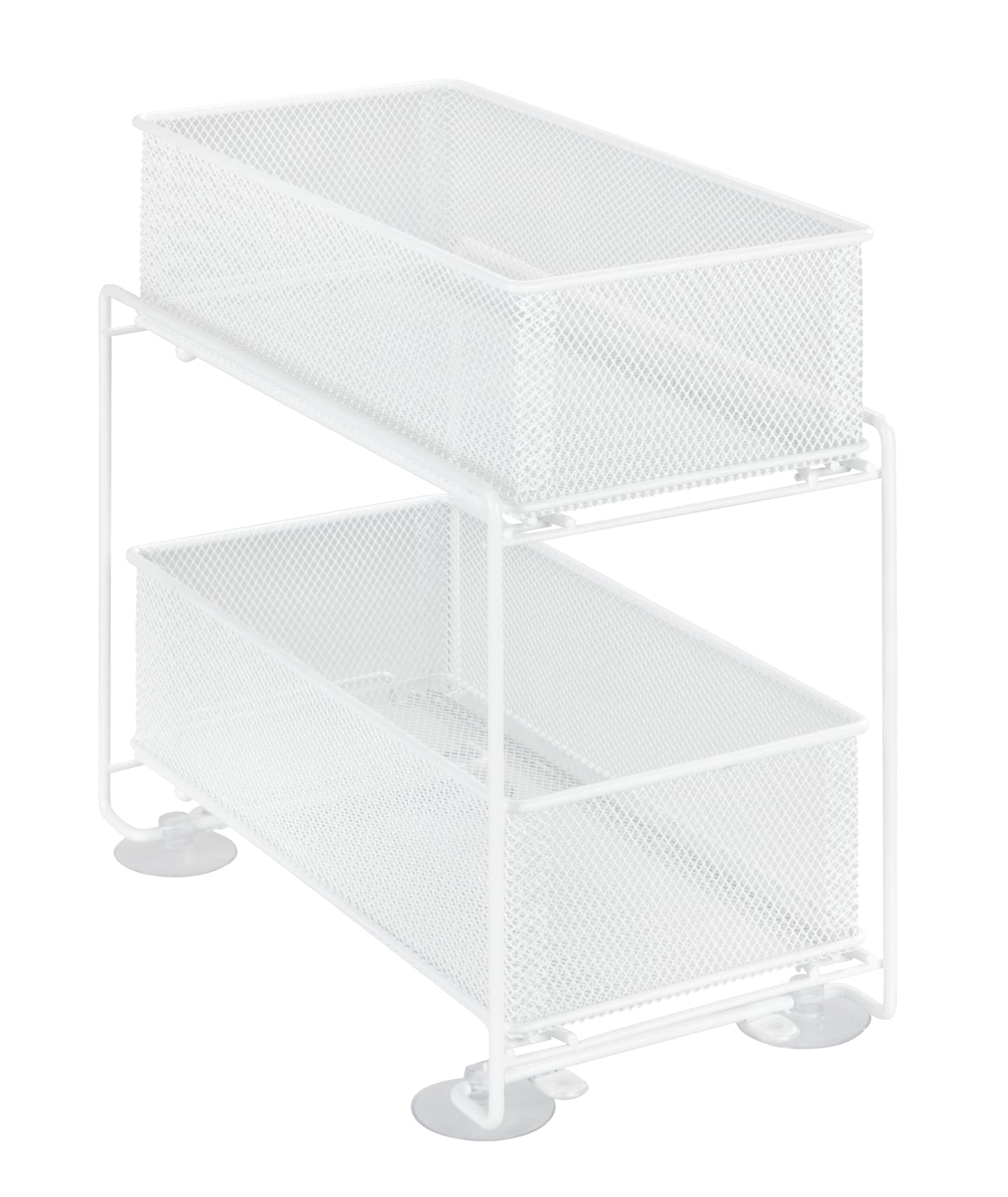 Wenko Gioma scaffale divisorio bianco 2 cestelli metallo