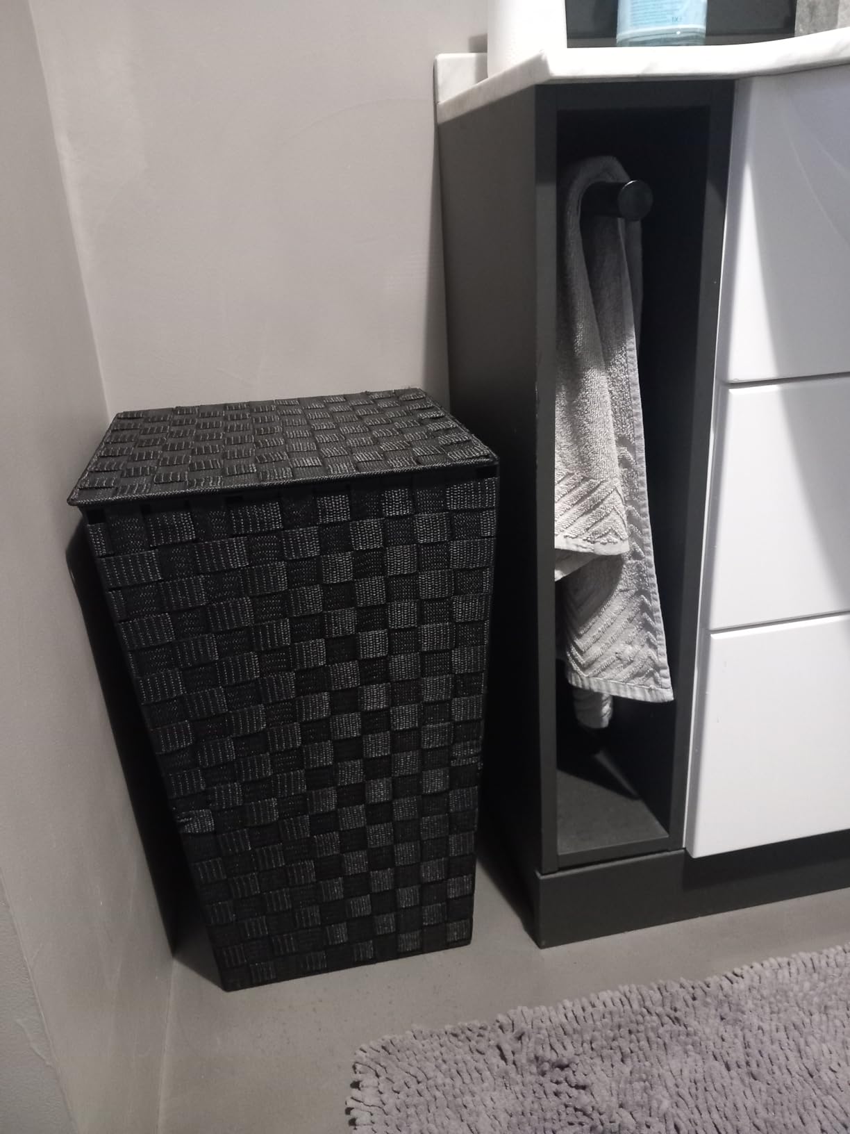 Wenko Adria Square 22277100 cesto biancheria 48L bianco con coperchio
