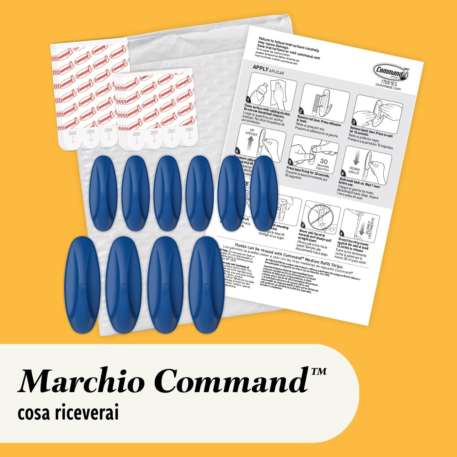 Command ganci adesivi ghiaccio 10 pezzi senza forare