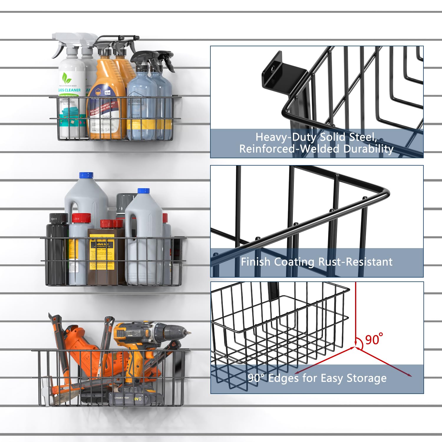 3-H Slatwall Accessories ganci garage set 27 pezzi acciaio