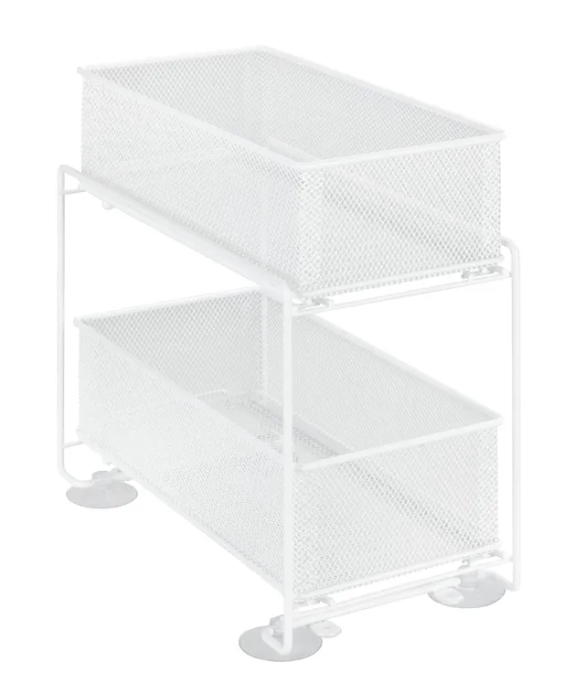 Wenko Gioma scaffale divisorio bianco 2 cestelli metallo