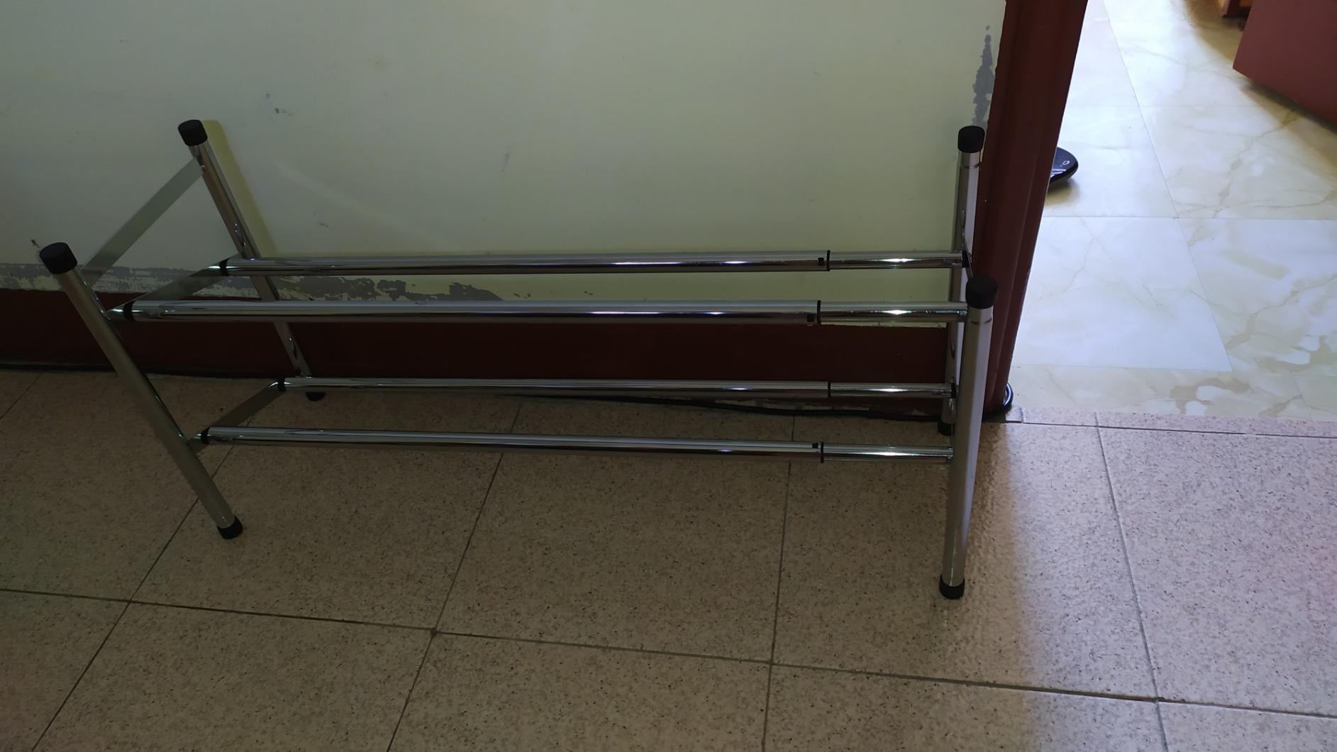 Wenko Scarpiera Allungabile 2 Piani Cromata 62-115 cm 10 Paia