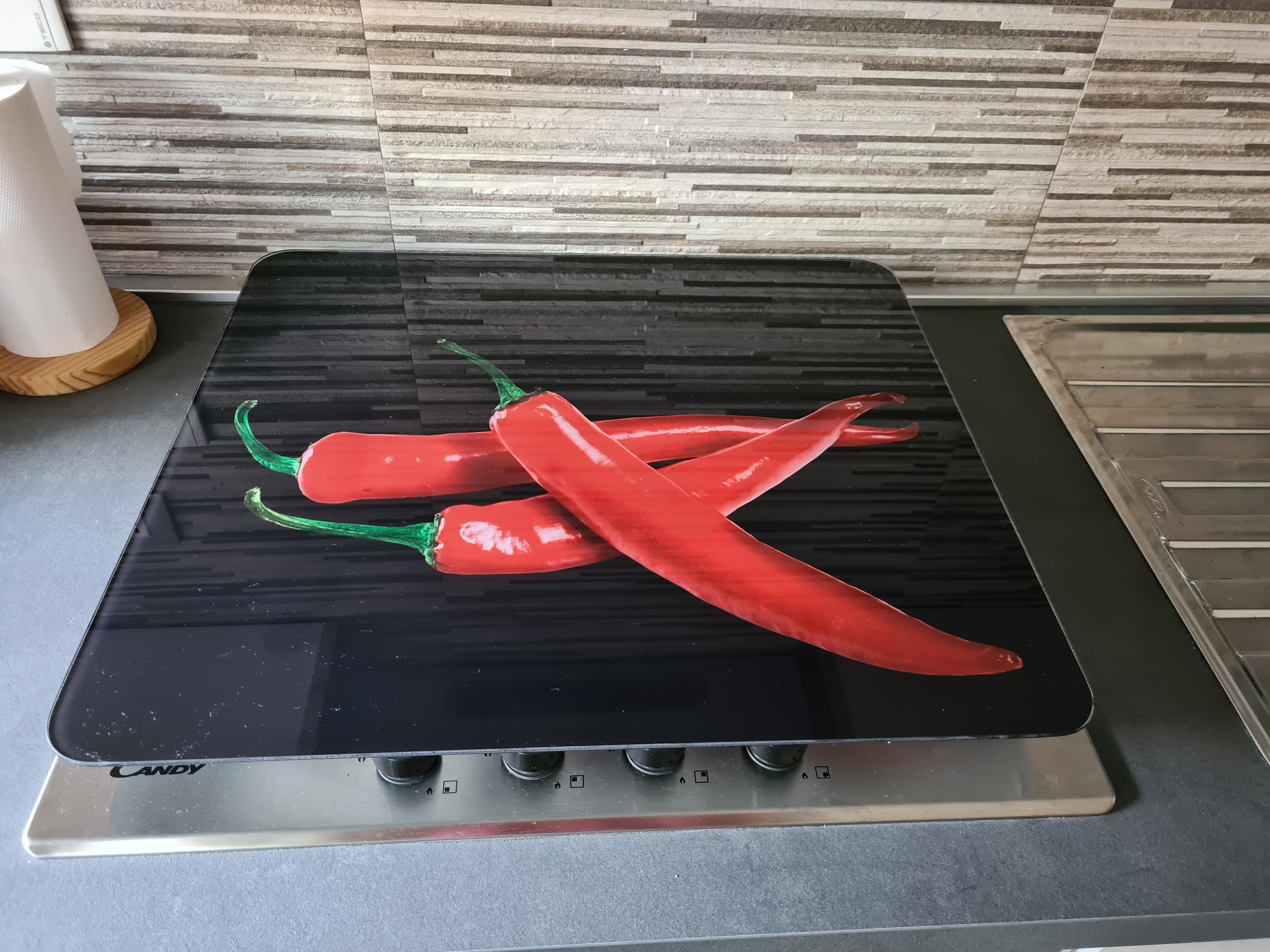 Wenko Peperoni Piccanti coprifornelli vetro 56 x 50 cm
