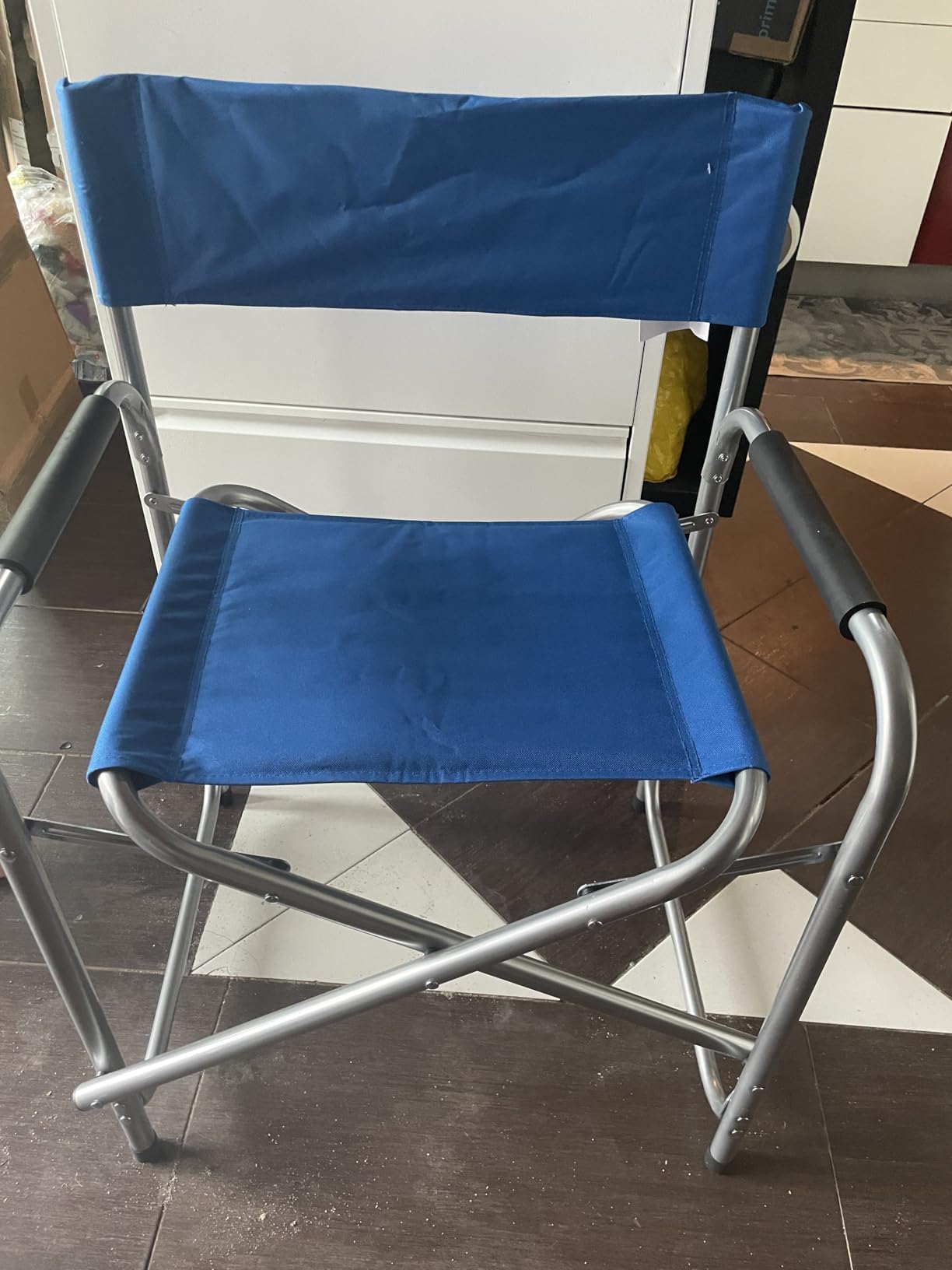 Cecaro Sedia da Regista Pieghevole Blu Acciaio 45x57x81 cm