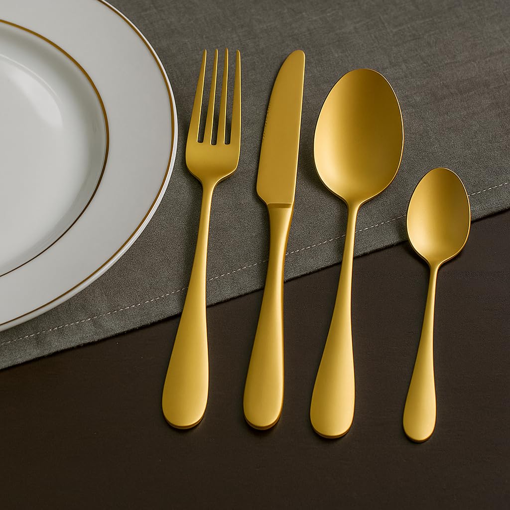 Cecaro Group Set Posate Oro 24 Pezzi Acciaio Inox