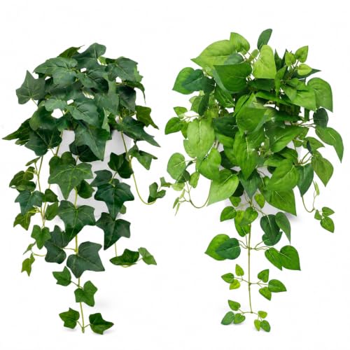 Lxoraziy pianta finta cadente 68 cm 2 pezzi con vaso