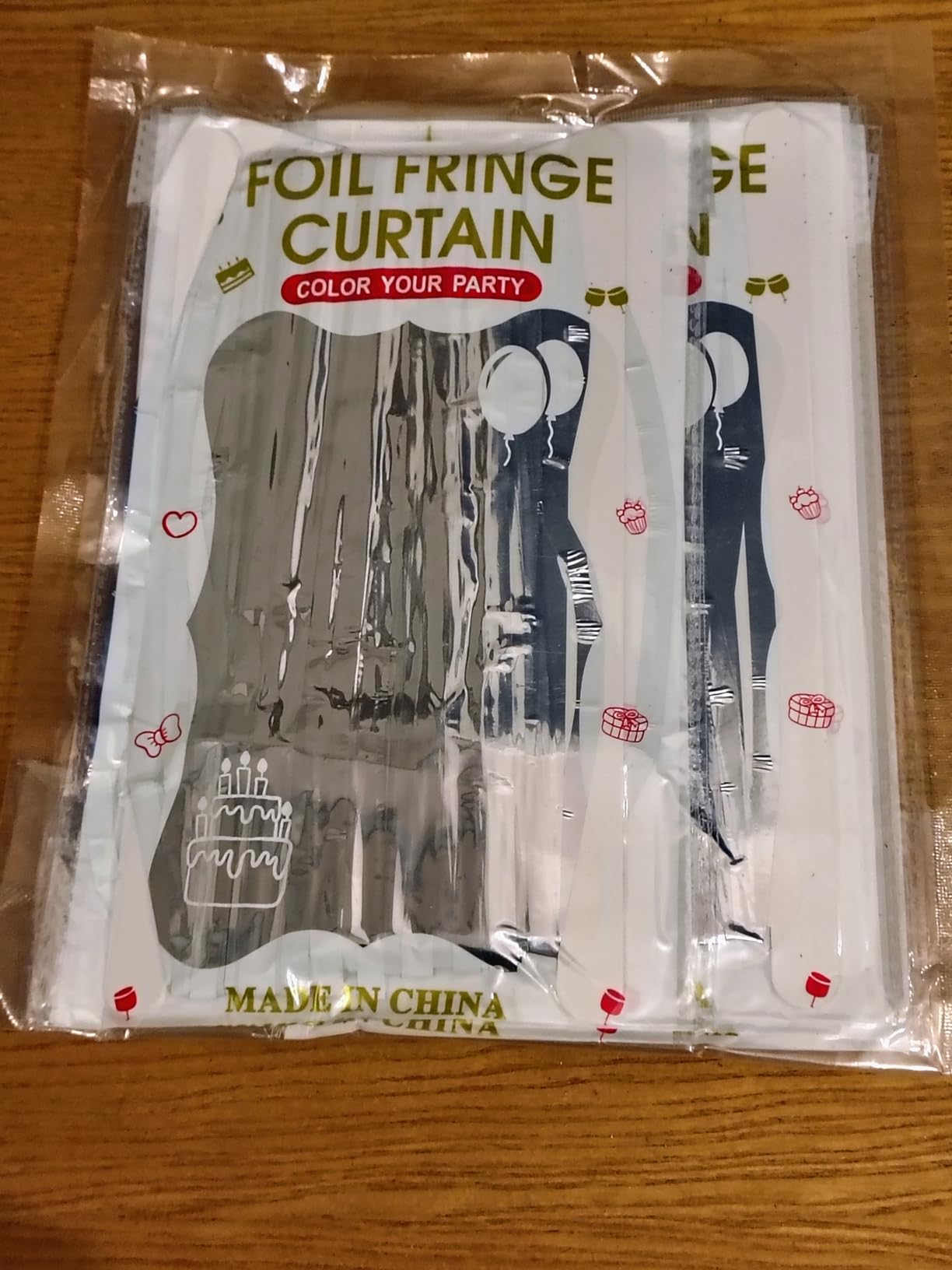 Quelcc Tenda Metallica Frange Argento 6 Pezzi 1x2 m