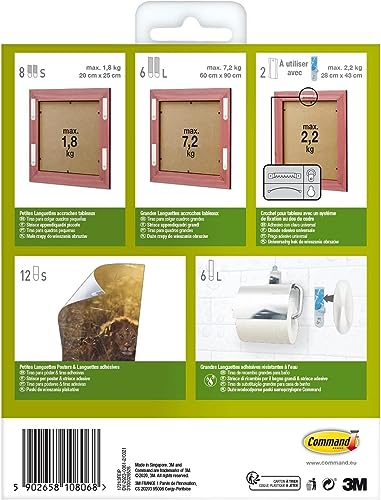 Command Kit Assortito strisce appendiquadri bianche senza forare