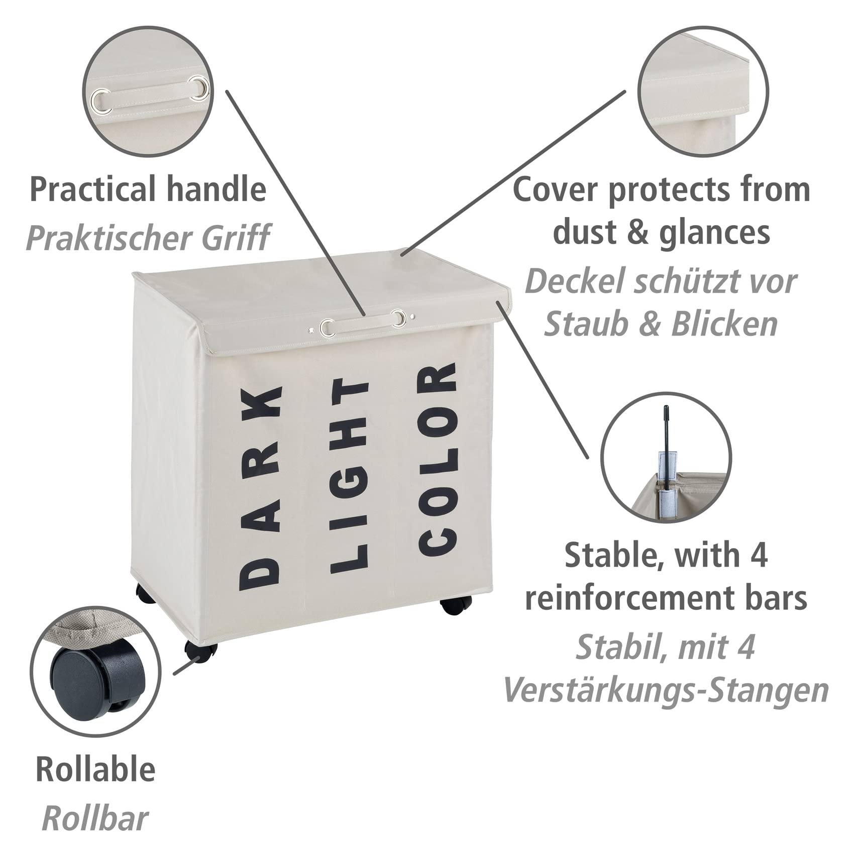 Wenko Trivo portabiancheria beige 116 L