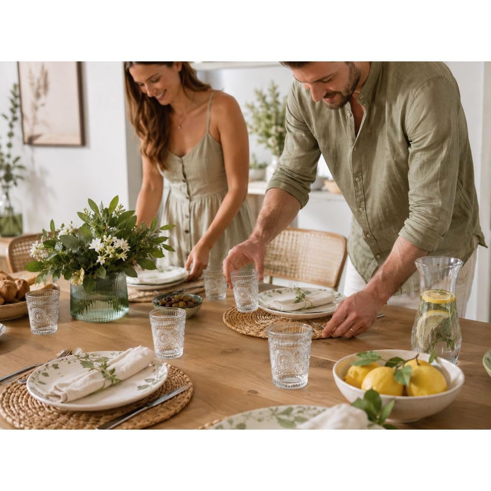 Cecaro Group Set 6 bicchieri 320 ml trasparenti decorati
