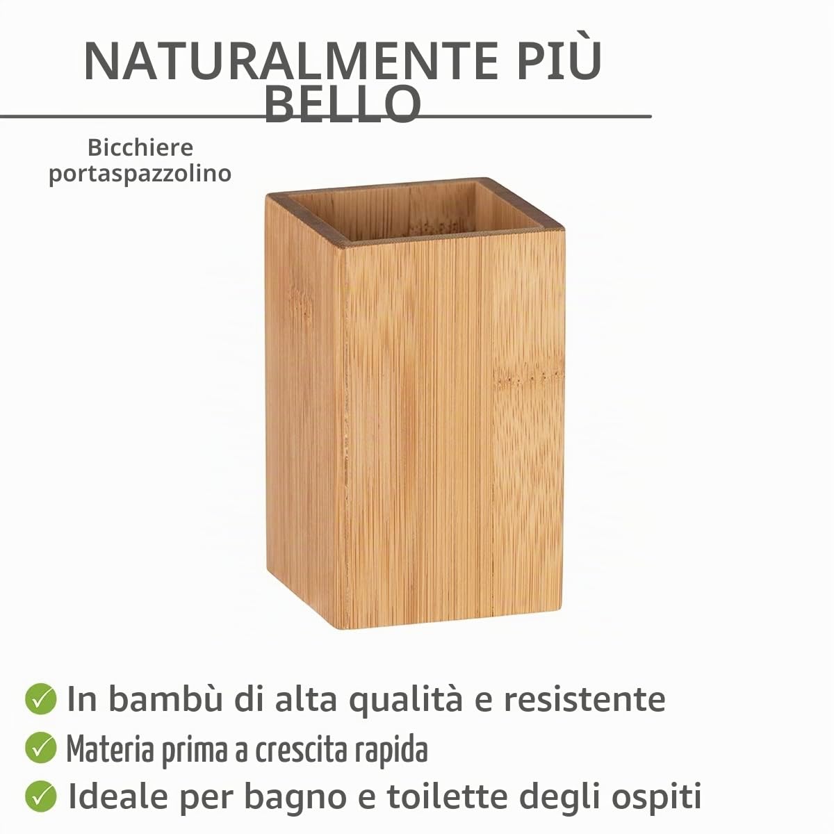 WENKO Padua 23983100 portaspazzolini bambu