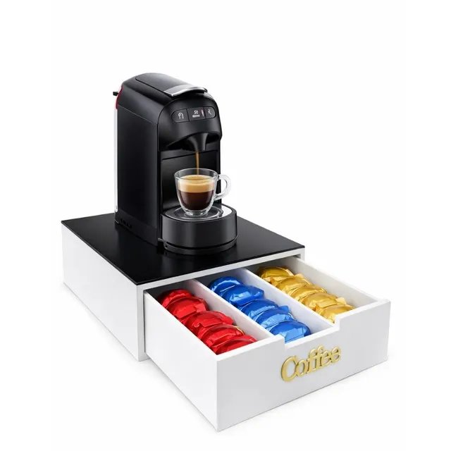 Cecaro Group Porta Capsule Bambù Vetro Nero Scritta Oro