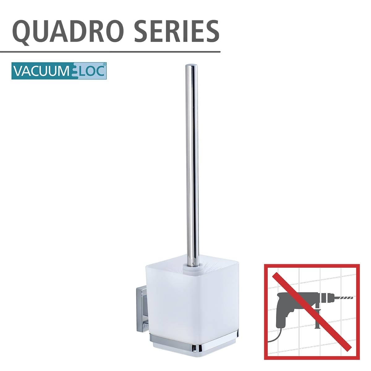 Wenko Vacuum-Loc Quadro set WC acciaio senza forare