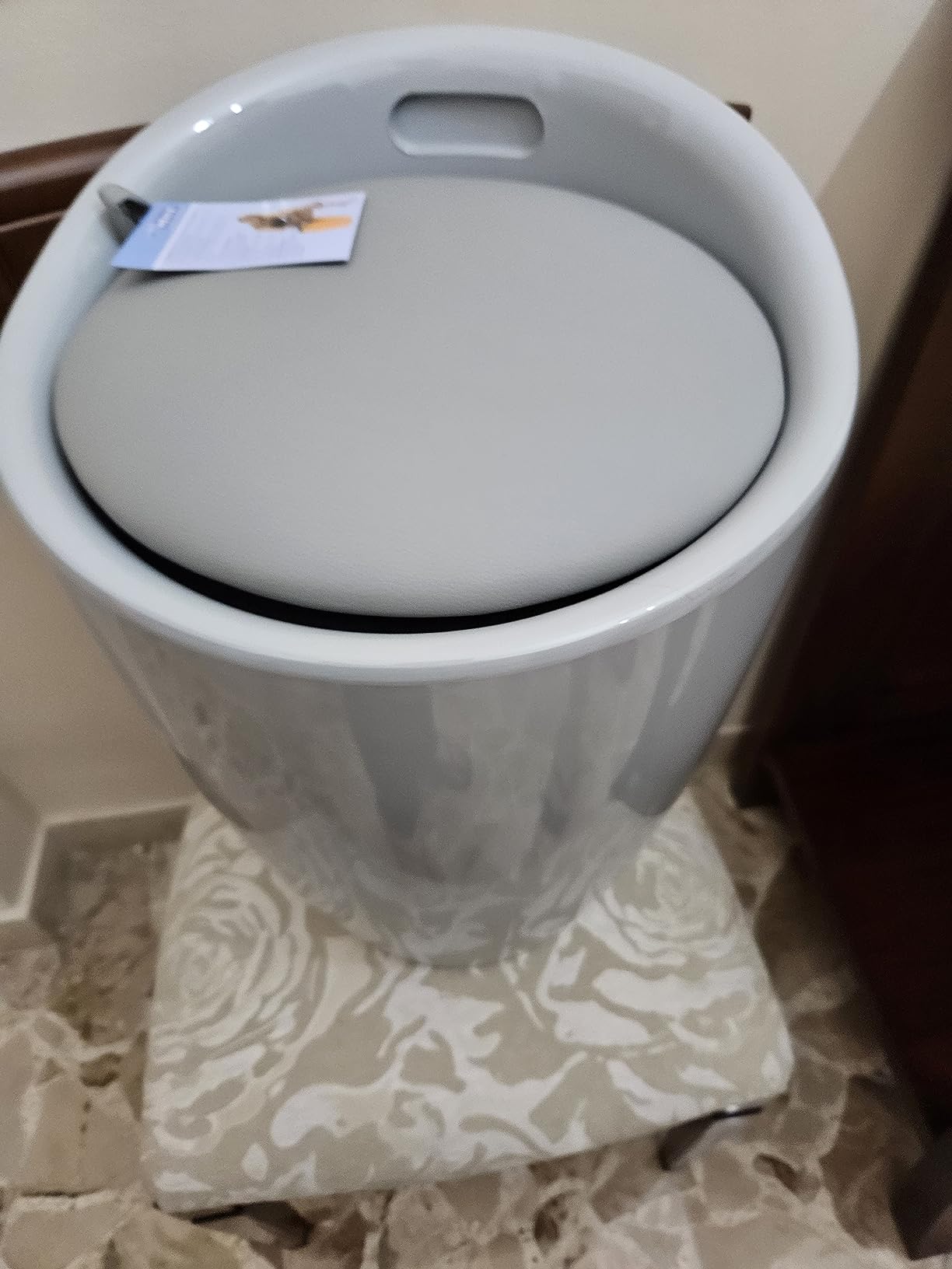 Wenko Candy sgabello portabiancheria grigio 20 litri imbottito