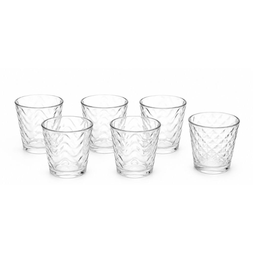 Cecaro Group Set 6 Bicchieri Vetro 282 ml Trama Onda
